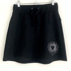 Wild fable black sweatshirt miniskirt with silver heart